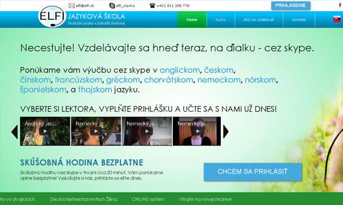 Web ELFI – jazyková škola
